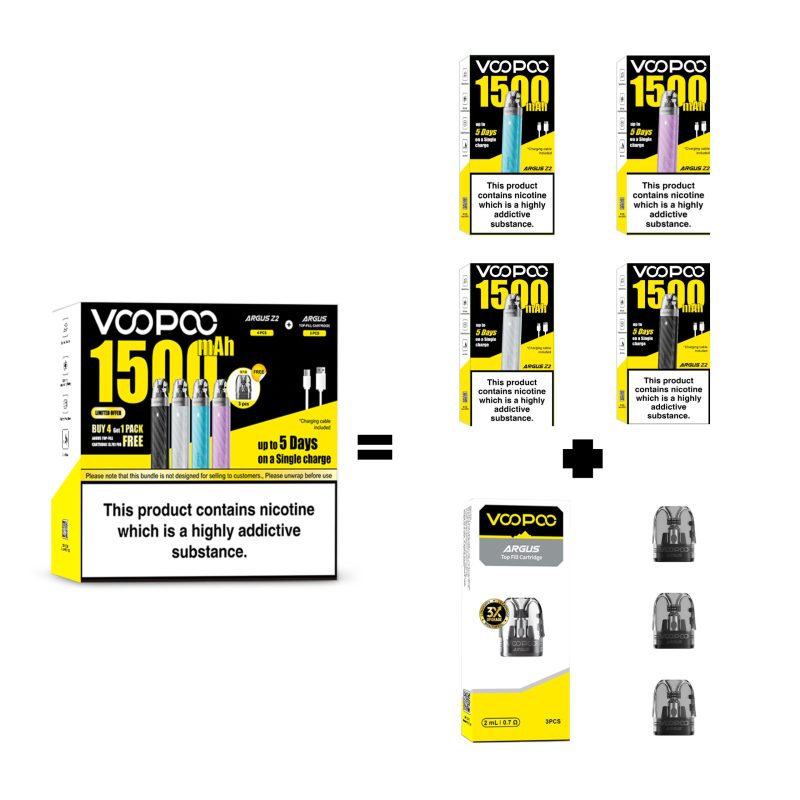 Voopoo Argus Z2 Pod Kit & Argus Top Fill Pod Bundle [4 Kits]