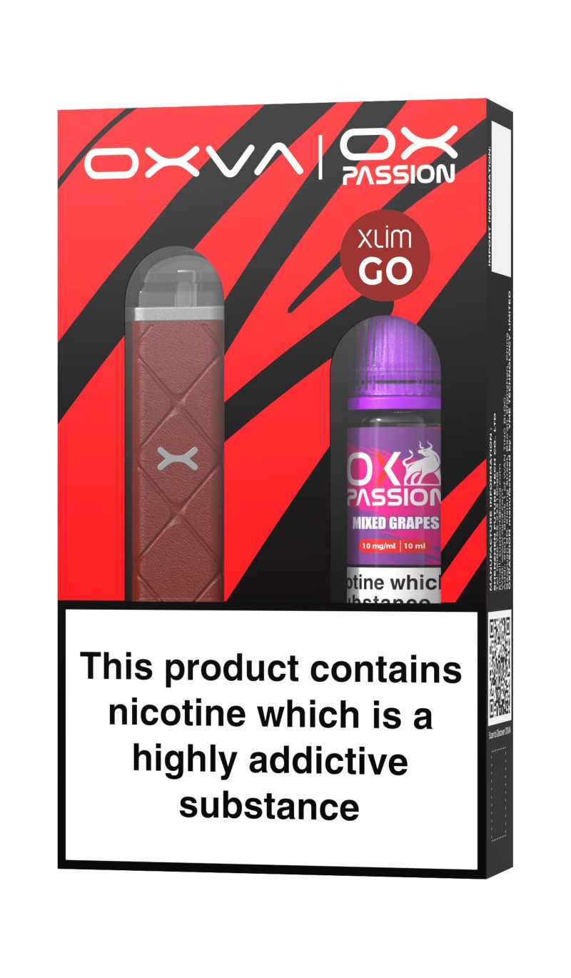 Oxva Xlim Go Pod Kit [Red] and Ox Passion [Mixed Grapes 10mg]