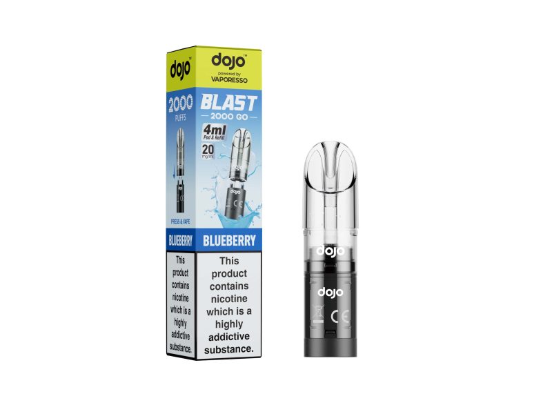 DOJO BLAST 2000 Go Transparent Pod & Refill (Powered by Vaporesso) [Blueberry 20mg]