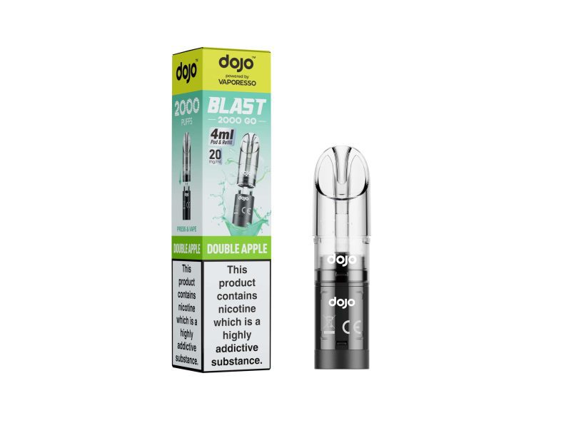 DOJO BLAST 2000 Go Transparent Pod & Refill (Powered by Vaporesso) [Double Apple 20mg]