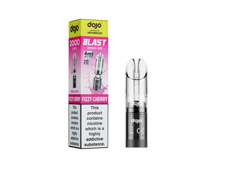 DOJO BLAST 2000 Go Transparent Pod & Refill (Powered by Vaporesso) [Fizzy Cherry 20mg]