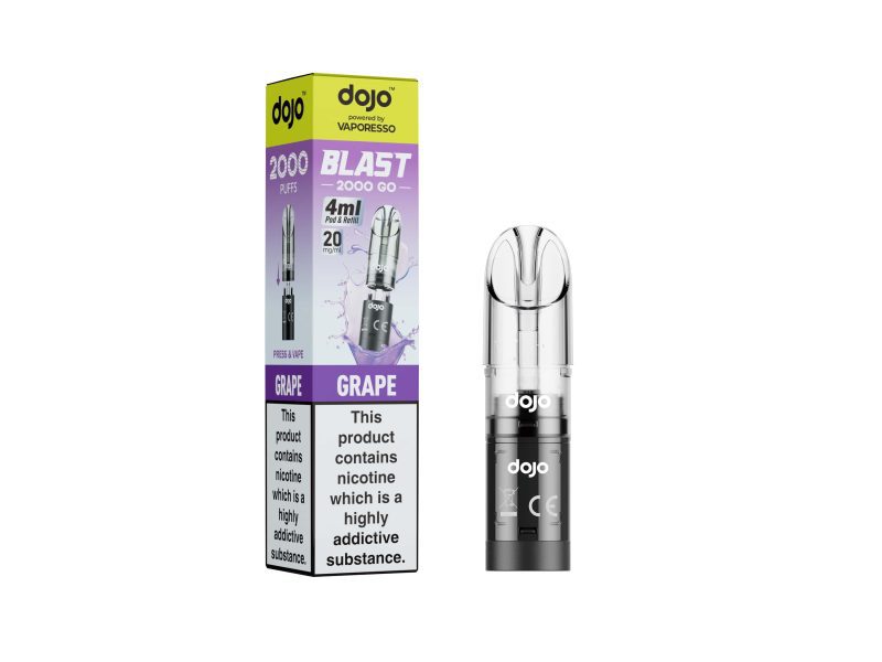 DOJO BLAST 2000 Go Transparent Pod & Refill (Powered by Vaporesso) [Grape 20mg]