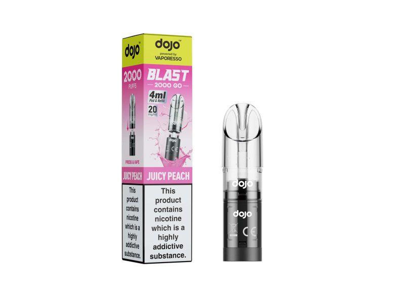DOJO BLAST 2000 Go Transparent Pod & Refill (Powered by Vaporesso) [Juicy Peach 20mg]