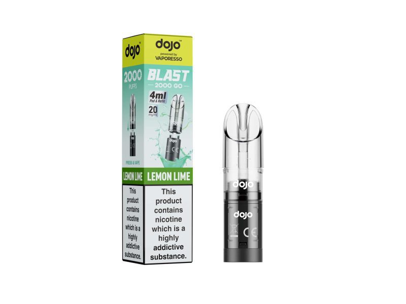 DOJO BLAST 2000 Go Transparent Pod & Refill (Powered by Vaporesso) [Lemon Lime 20mg]