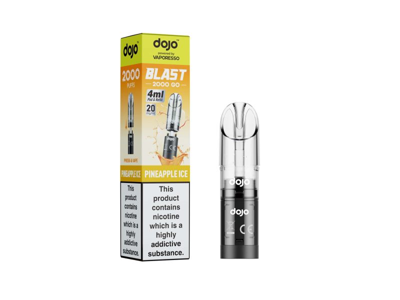DOJO BLAST 2000 Go Transparent Pod & Refill (Powered by Vaporesso) [Pineapple Ice 20mg]