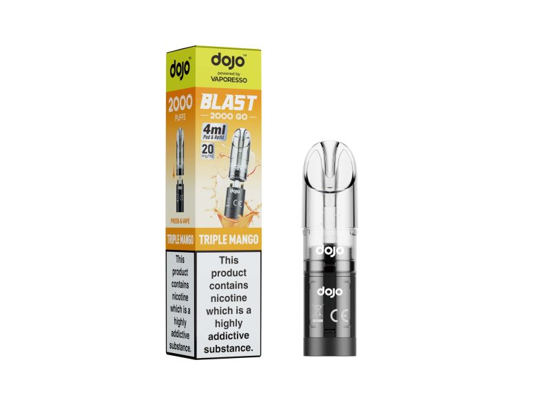 DOJO BLAST 2000 Go Transparent Pod & Refill (Powered by Vaporesso) [Triple Mango 20mg]