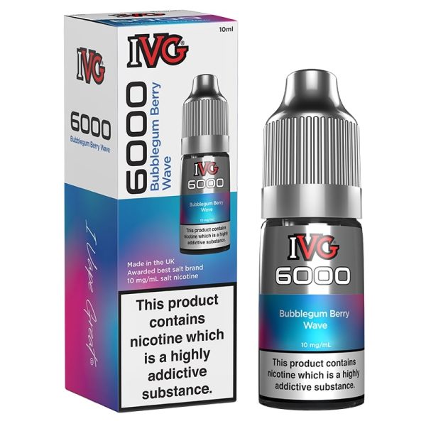 IVG 6000 - Nic Salt [Bubblegum Berry Wave 10mg]